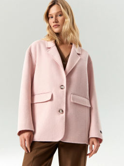 Полупальто из шерсти, R138/roseate
