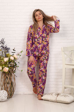 Пижама ночная женская,модель 417,фланель (Камилла, вид 3) - Ивановотекстиль фото 3