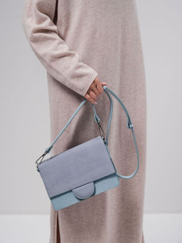 Сумка замшевая Deboro 30574 голубая вода