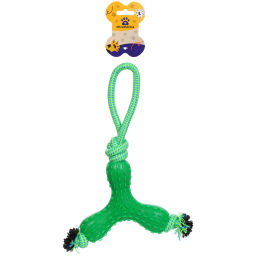 Игрушка-канат для крупных пород собак "Счастливый хвост!", цвет зеленый, 32*14*3см/145гр