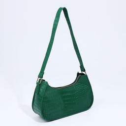 Сумка-багет на молнии, цвет зелёный - Simaland фото 2