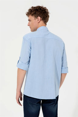 U. S. Polo Assn Мужская синяя рубашка с длинным рукавом - U.s. polo assn фото 12