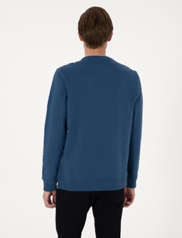 A__k Lacivert 2 _plik Regular Fit Bisiklet Yaka Basic Sweatshirt - Pierre cardin фото 5