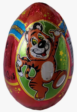 Яйцо 90 г (УТ3727) ХВ С СЮРПРИЗОМ ШТУЧНО (В Индивидуал Упак) вес 90 г (Шоколадный Мир)