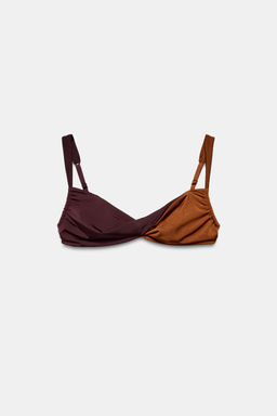 TOP BIKINI COMBINADO FRUNCE LATERAL / Marr?n - Zara фото 7