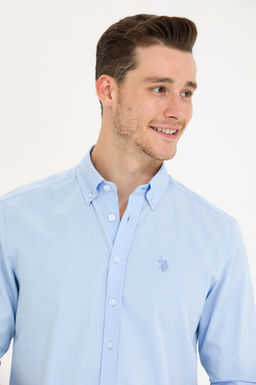 U. S. Polo Assn Мужская голубая рубашка с длинным рукавом - U.s. polo assn фото 2