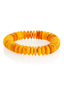 Браслет из натурального балтийского янтаря с эффектом старения Карамель медовая