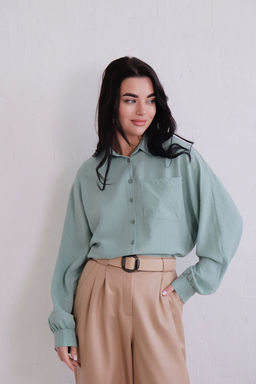 11163 Рубашка мятная из вискозы - Martichelli фото 5