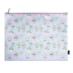 Папка 1 отделение А4 LOREX SENSITIVE CACTUS голубая, молния сверху, искусственная кожа, дл...