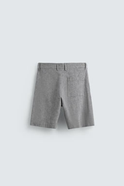 COTTON/LINEN BERMUDA SHORTS - Zara фото 7