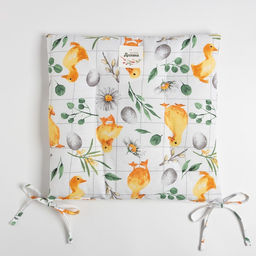 Сидушка на стул Доляна Duckling 42х42 см, 100% хлопок, рогожка 164 г/м2  фото 8