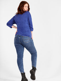 Рубашка синяя женская больших размеров - Almond фото 4