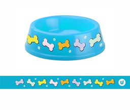 Цена за 3 шт. Миска пластиковая "МОЙ БРО - Вкусная косточка!, цвет небесно-синий, 21*6,5см (логотип на миске) 700мл