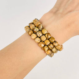 Бусины для украшений из песочной Яшмы (50 бусин) 37 см