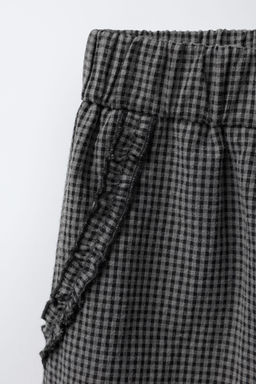 GINGHAM CHECK TROUSERS WITH RUFFLES - Zara фото 3