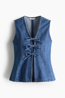 MAMA Chaleco denim con lazadas