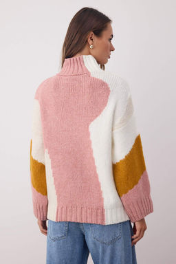 Cok Renkli Yumusak Dokulu Renk Bloklu Genis Kal?p Triko Kazak TWOAW20XS0047 - Trendyolmilla фото 19