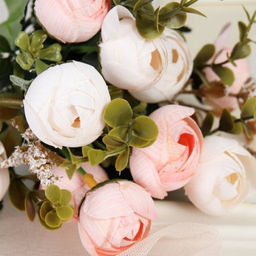 Цветок искусственный 30 см / OH081318 /уп 150/900/ (Бежевый с розовым ) - Галеонтрейд фото 3