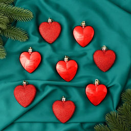 Ёлочные игрушки 8 шт. Зимнее волшебство. Романтика пластик, 6 см, красный