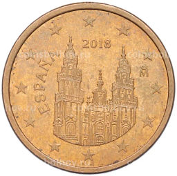 Монета 5 евроцентов 2018 года Испания