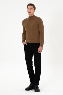Erkek Slim Fit Yar_m Bal_k__ Yaka Haki Melanj Basic Kazak - U.s. polo assn фото 4