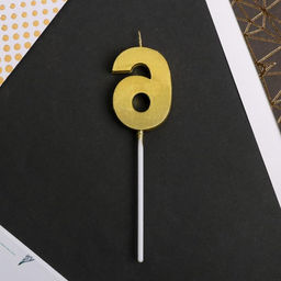 Свеча в торт цифра 6, золото - Страна карнавалия фото 4