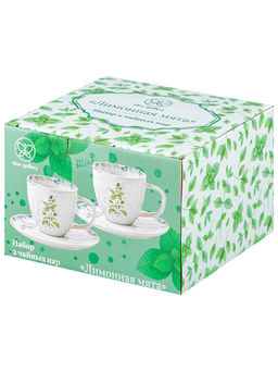 Чайная пара 4 пр. 280 мл 12,5*9*8 см Лимонная мята, фарфор - Elan gallery фото 19