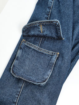 Джинсы карго 33-7655 синий - Mini maxi фото 15