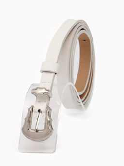 Ремень женский, 1.5×110 см, без винта, 1 прокол, белый