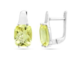 Серьги из серебра лимонный топаз, Соната