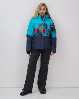 Горнолыжный костюм женский зимний бирюзового цвета 0005Br