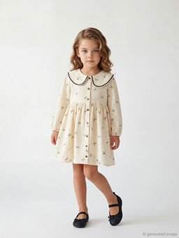 Bebe Yaka F?rf?rl? K?z ?ocuk Elbise