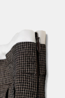 HOUNDSTOOTH WIDE-LEG TROUSERS WITH DOUBLE WAISTBAND - Zara фото 7