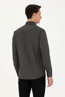 Мужская рубашка антрацитового цвета с длинным рукавом - U.s. polo assn фото 5