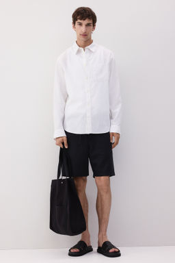 Camisa en mezcla de lino Regular Fit - H&m фото 8