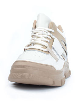 05-P51-2Z BEIGE Кроссовки женские зимние (натуральная и искусственная кожа, шерсть)