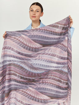 Большой, мягкий, тонкий и очень нежный двусторонний палантин с рисунком - Tantino фото 2