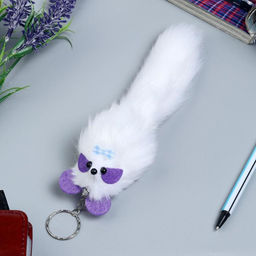 Цена за 12 шт. Брелок для ключей на кольце Пушистик. Цветные глазки, на сумку, рюкзак, МИКС - Simaland фото 3