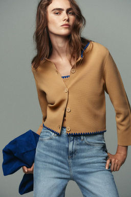 CARDIGAN WITH CONTRAST EMBROIDERY