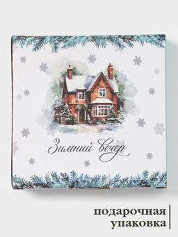 Тарелка сервировочная новогодняя Доляна «Зимний вечер», 15×15×3 см, доломит, белая