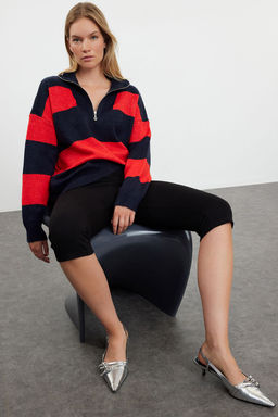 Tas Genis Kal?p Yumusak Dokulu Fermuarl? Triko Kazak TWOAW22KZ0424 - Trendyolmilla фото 8