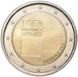Монета 2 евро 2019 года Словения  100 лет основанию Люблянского университета