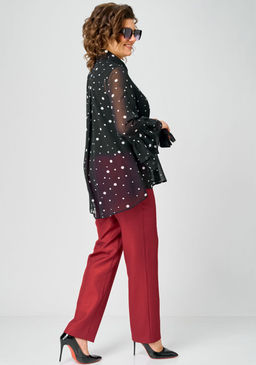 Блуза EVA GRANT 7221 принт горох