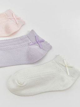 Kurdele Detayl? K?z Bebek Patik ?orap 3l?