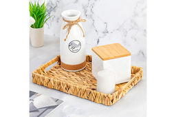 Корзинка - поднос плетеная 32*23*4 с ручками, водный гиацинт