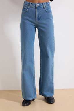 TRENDYOLMILLA Ac?k Mavi Yuksek Bel Wide Leg Jeans TWOSS23JE00068  фото 52