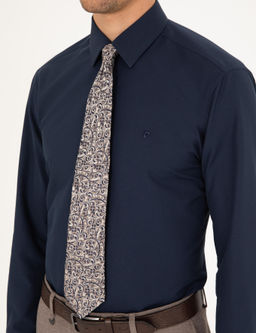 Lacivert Regular Fit Uzun Kollu Basic G_mlek