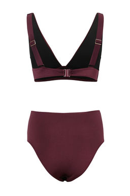 TRENDYOLMILLA Indigo Ucgen Drapeli Yuksek Bel Regular Bikini Tak?m? TBESS25BT00006  фото 11