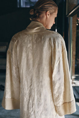 ABRIGO COMBINADO JACQUARD LINO LIMITED EDITION / Vainilla - Zara фото 3