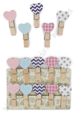 Набор декоративных прищепок "Сердечки" (10 шт) SF-6137